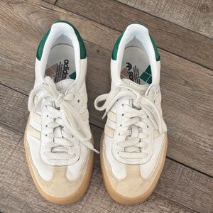 Adidas White and Green Casual Sneakers